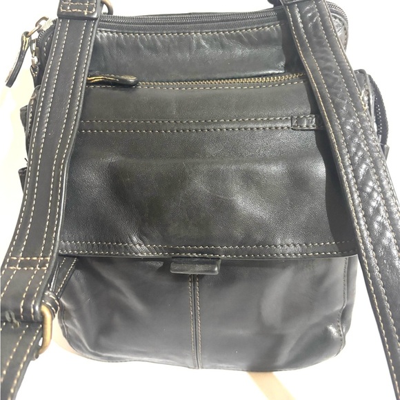 Fossil vintage unisex distressed Black Crossbody Bag - Picture 5 of 12